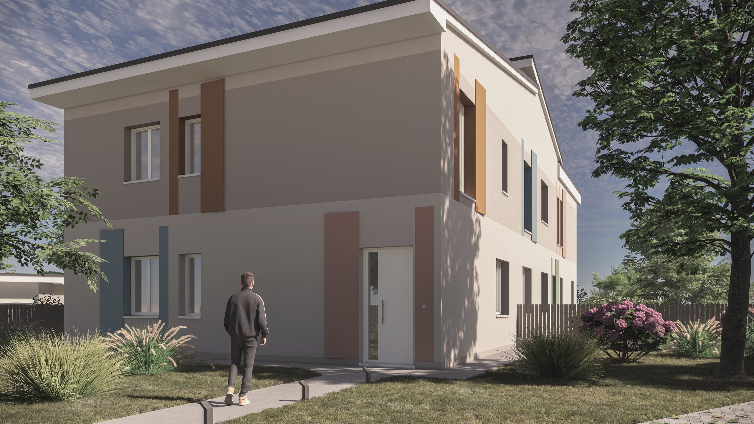 Palazzina Scacciapensieri, facciata con ingresso