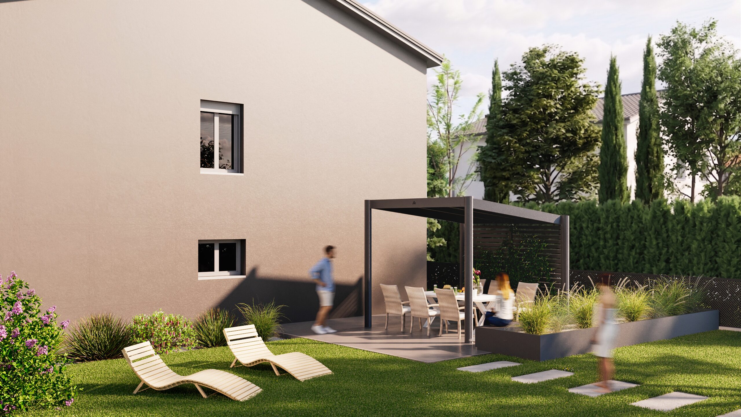 Ristrutturazione SM 2026, giardino con pergola