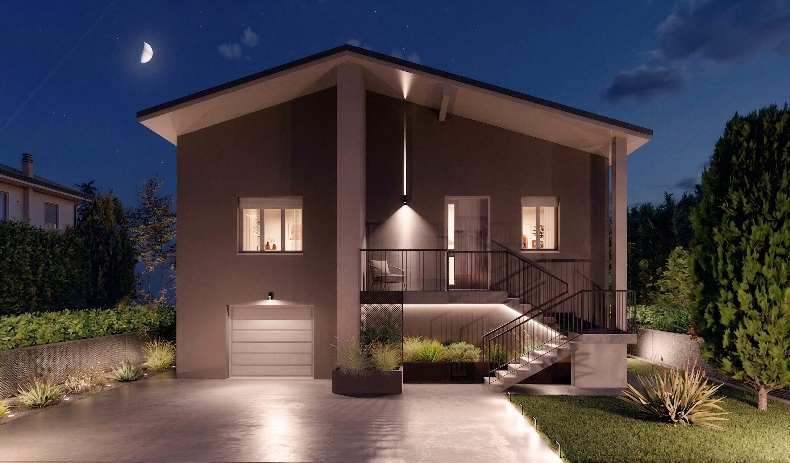 Ristrutturazione SM 2026, render di progetto, vista notturna